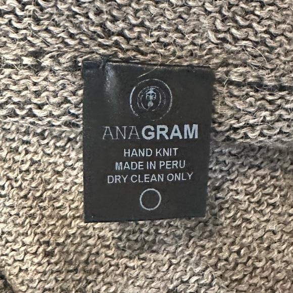 ANAGRAM Grey and Taupe Baby Alpaca Sweater - Size L. Super-cozy! - Picture 8 of 12
